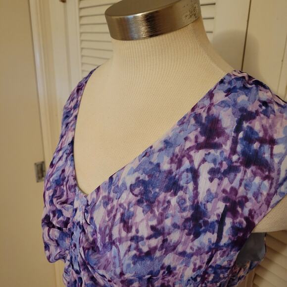 Evan Picone Purple Sleeveless Midi Fit and Flare Dress Size 14 - Picture 2 of 8